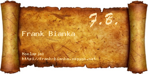 Frank Bianka névjegykártya