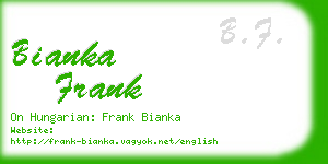 bianka frank business card